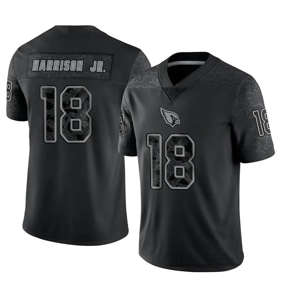 A.Cardinals #18 Marvin Harrison Jr. Player Black RFLCTV Limited PETTCS Stitched Jerseys