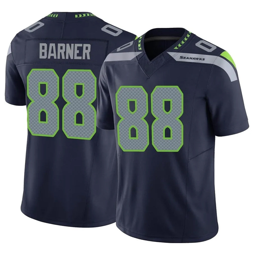 S.Seahawks #88 AJ Barner Player Navy Limited Vapor F.U.S.E. Home Game PETTCS Stitched Jerseys