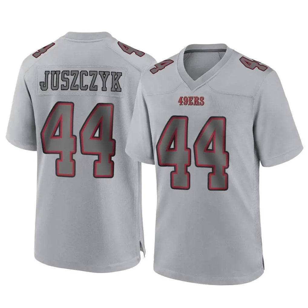 SF.49ers #44 Kyle Juszczyk Player Gray Atmosphere Fashion Home Game PETTCS Stitched Jerseys