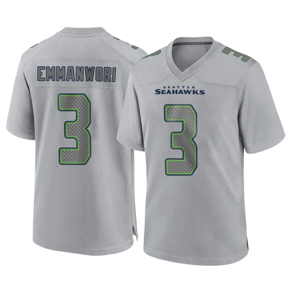 S.Seahawks #3 Nick Emmanwori Player Gray Atmosphere Fashion Home Game PETTCS Stitched Jerseys