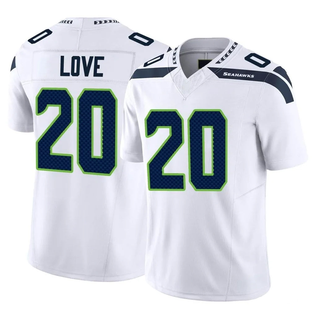 S.Seahawks #20 Julian Love Player White Limited Vapor F.U.S.E. Home Game PETTCS Stitched Jerseys