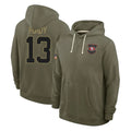 SF.49ers #13 Brock Purdy Player Olive Salute to Service Pullover Hoodies Limited PETTCS Stitched Jerseys