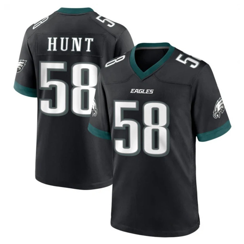 P.Eagles #58 Jalyx Hunt Player Black Game Home PETTCS Stitched Jerseys