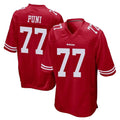 SF.49ers #77 Dominick Puni Player Red Home Game PETTCS Stitched Jerseys
