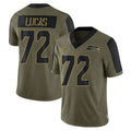 S.Seahawks #72 Abraham Lucas Player Olive Salute To Service Limited Game PETTCS Stitched Jerseys