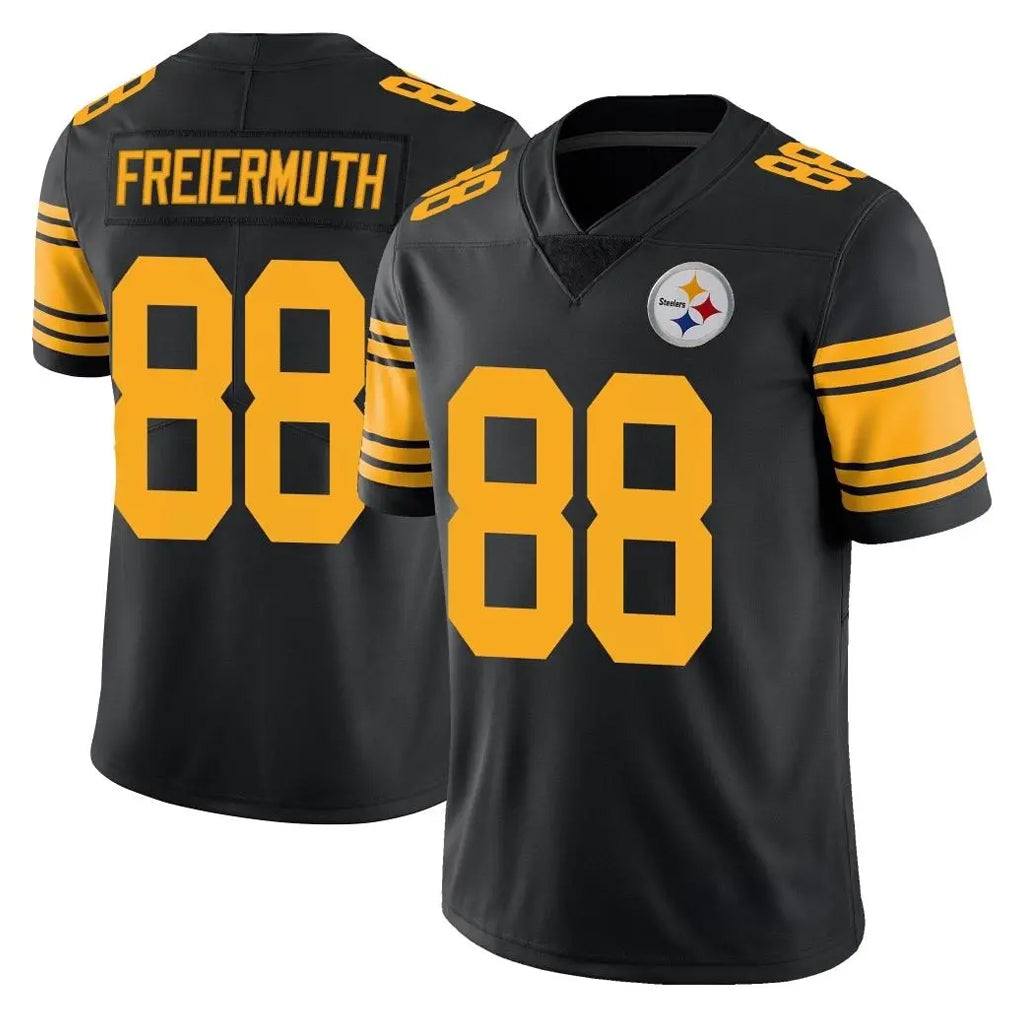 P.Steelers #88 Pat Freiermuth Player Black Limited Color Rush Home Game PETTCS Stitched Jerseys
