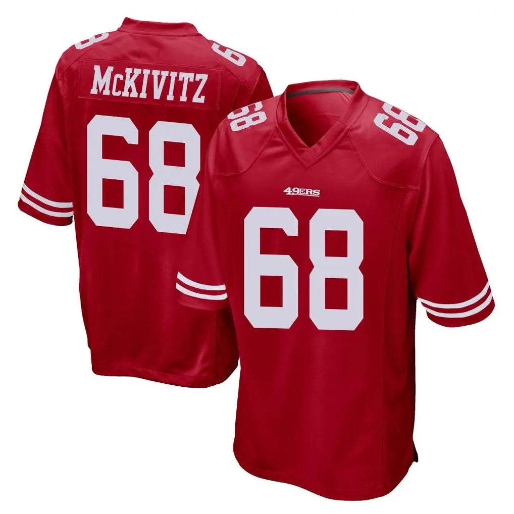 SF.49ers #68 Colton McKivitz Player Red Home Game PETTCS Stitched Jerseys