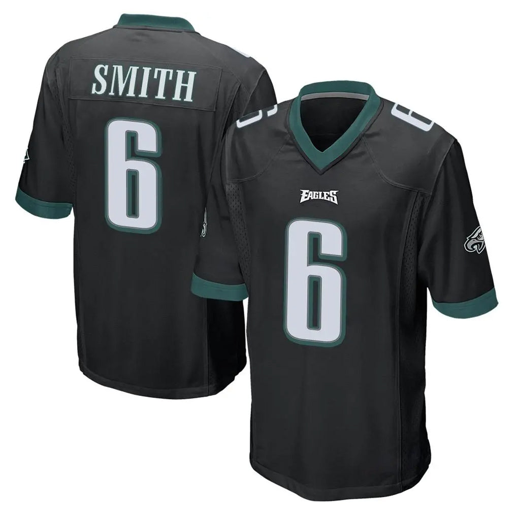 P.Eagles #6 DeVonta Smith Player Black Home Game PETTCS Stitched Jerseys
