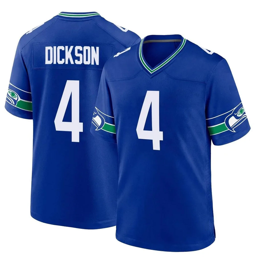 S.Seahawks #4 Michael Dickson Player Royal Throwback Home Game PETTCS Stitched Jerseys