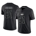NY.Jets #91 Jowon Briggs Player Stealth Black Limited Reflective Home Game Ddoa Stitched Jerseys