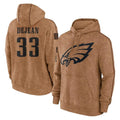 P.Eagles #33 Cooper DeJean Player Brown Salute to Service Pullover Hoodies Limited Game PETTCS Stitched Jerseys