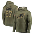 P.Eagles #97 Moro Ojomo Player Olive Salute to Service Pullover Hoodies Home Game PETTCS Stitched Jerseys