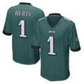 P.Eagles #1 Jalen Hurts Player Team Color Green Home Game PETTCS Stitched Jerseys