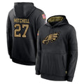 P.Eagles #27 Quinyon Mitchell Player Black Salute to Service Hoodies Limited Game PETTCS Stitched Jerseys