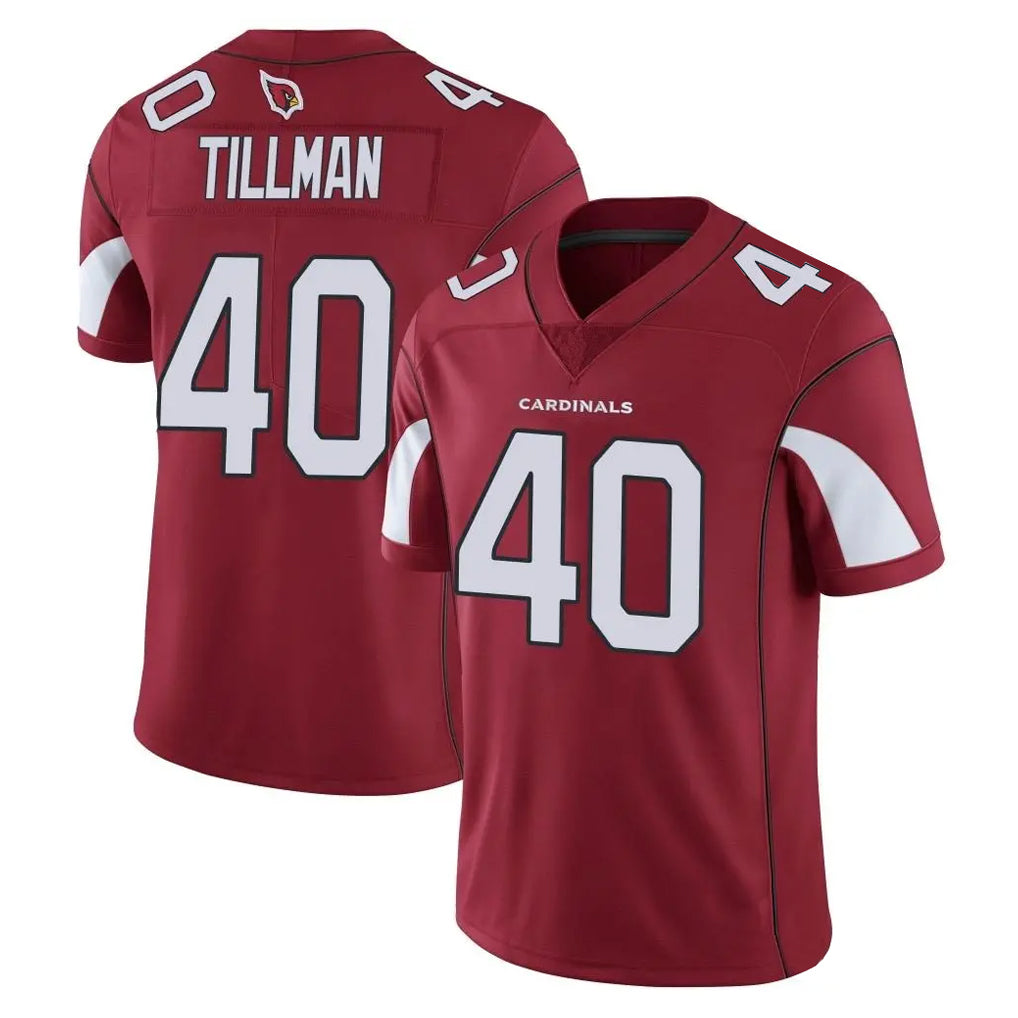 A.Cardinals #40 Pat Tillman Player Cardinal Vapor Limited Home Game  PETTCS Stitched Jerseys