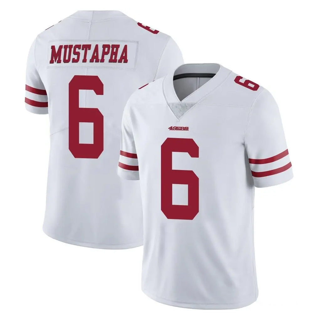 SF.49ers #6 Malik Mustapha Player White Limited Vapor Untouchable Home Game PETTCS Stitched Jerseys