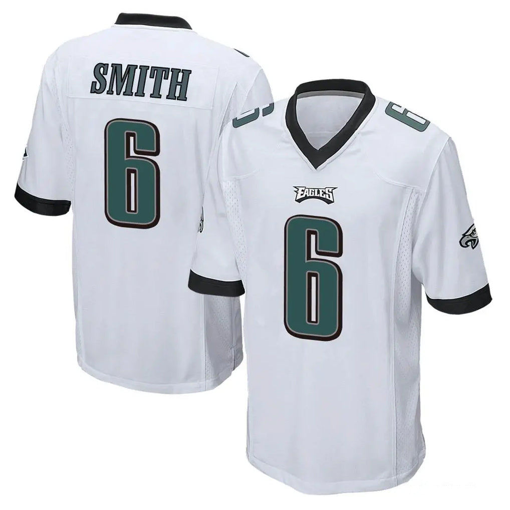 P.Eagles #6 DeVonta Smith Player White Home Game PETTCS Stitched Jerseys