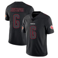 SF.49ers #6 Malik Mustapha Player Black Impact Limited Home Game PETTCS Stitched Jerseys