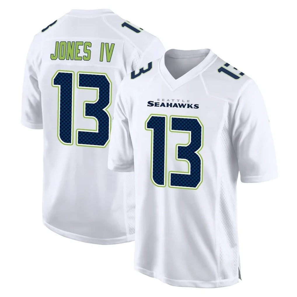 S.Seahawks #13 Ernest Jones IV Player White Tundra Fashion Home Game PETTCS Stitched Jerseys