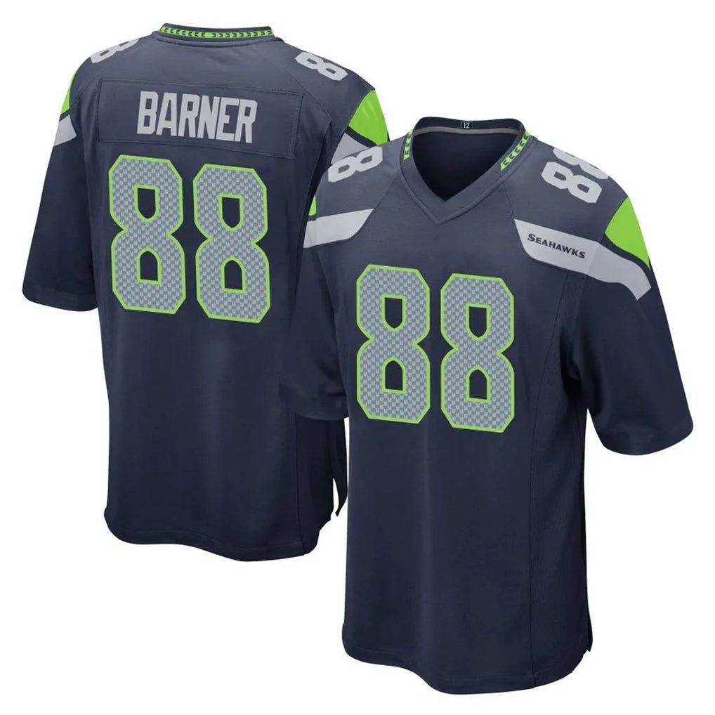 S.Seahawks #88 AJ Barner Player Navy Home Game PETTCS Stitched Jerseys