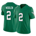 P.Eagles #2 Riq Woolen Player Green Kelly Alternate Vapor F.U.S.E. Home Game PETTCS Stitched Jerseys