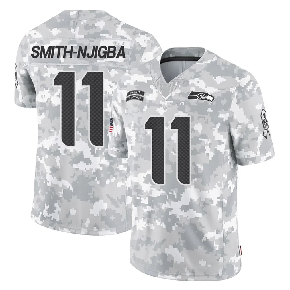 S.Seahawks #11 Jaxon Smith-Njigba Player Arctic Camo Limited Salute To Service Home Game PETTCS Stitched Jerseys