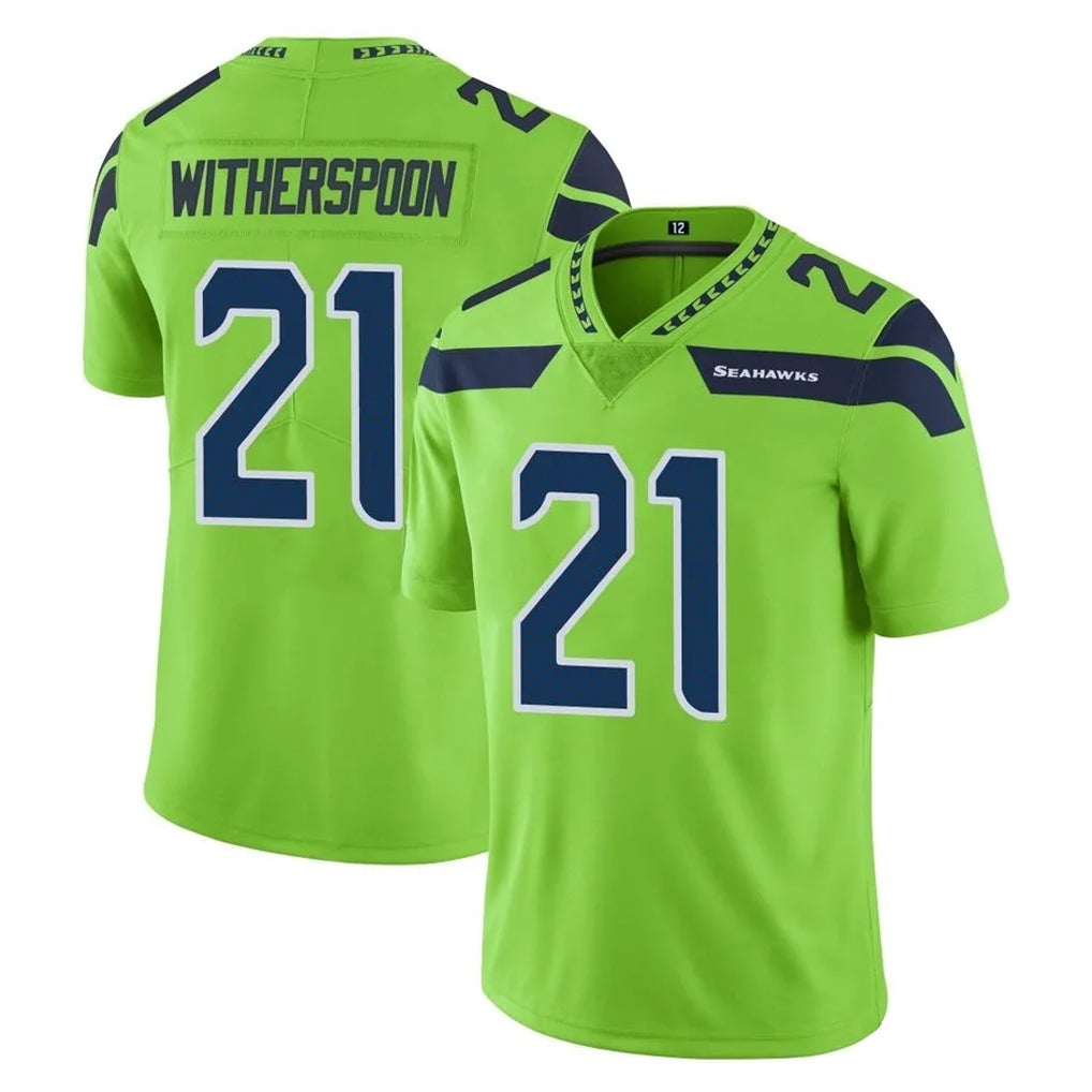 S.Seahawks #21 Devon Witherspoon Player Green Limited Color Rush Home Game PETTCS Stitched Jerseys