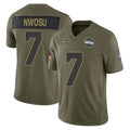 S.Seahawks #7 Uchenna Nwosu Player Olive 2025 Salute To Service Limited Home Game PETTCS Stitched Jerseys