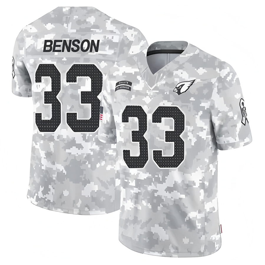 A.Cardinals #33 Trey Benson Player Camo Salute to Service Limited PETTCS Stitched Jerseys
