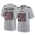SF.49ers #98 Mykel Williams Player Gray Atmosphere Fashion Home Game PETTCS Stitched Jerseys
