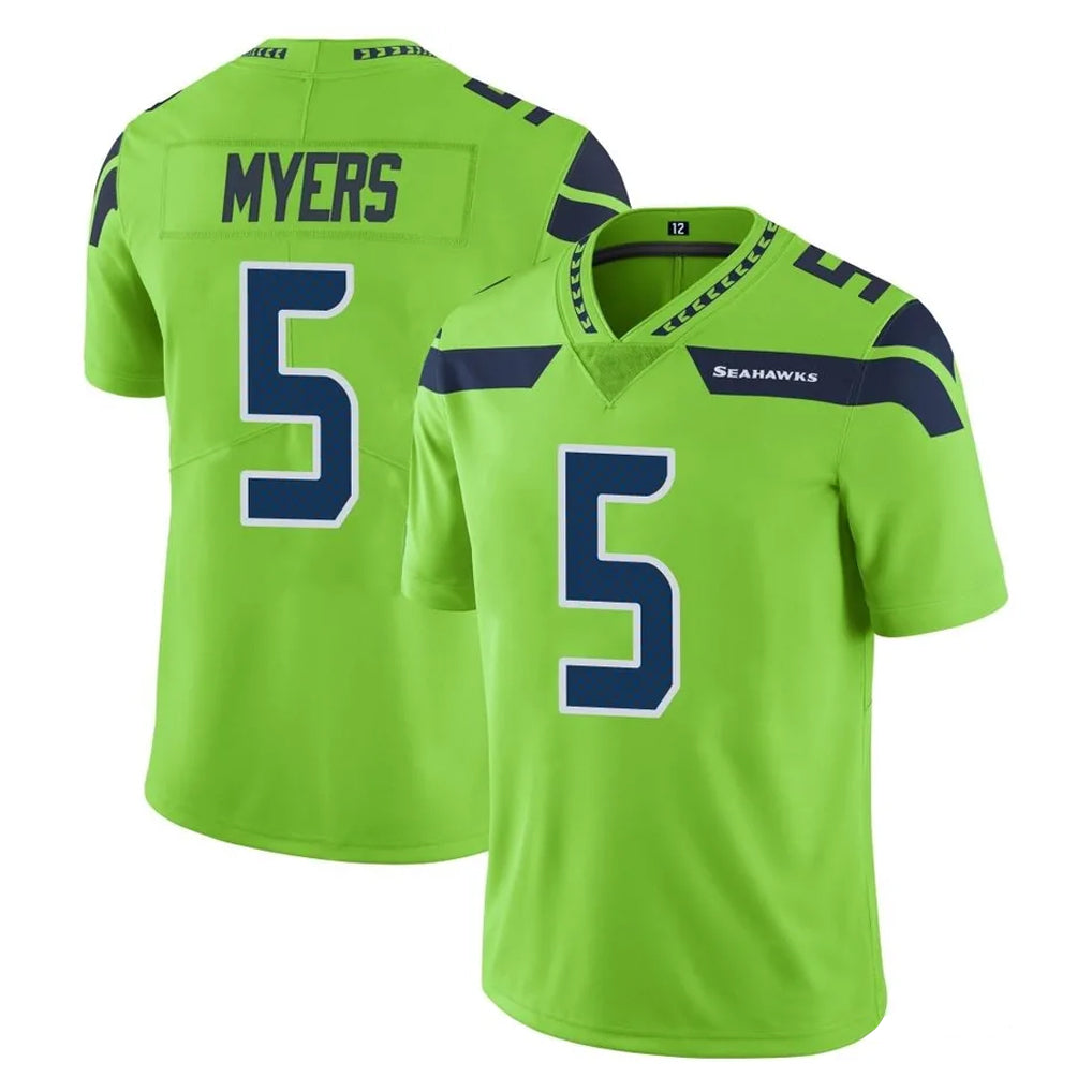 S.Seahawks #5 Jason Myers Player Green Limited Color Rush Home Game PETTCS Stitched Jerseys