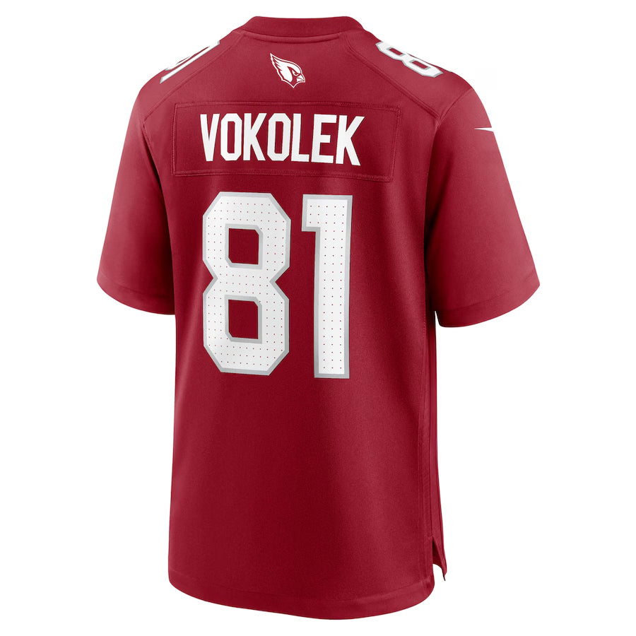 A.Cardinals #81 Travis Vokolek Player Cardinal Home Game PETTCS Stitched Jerseys