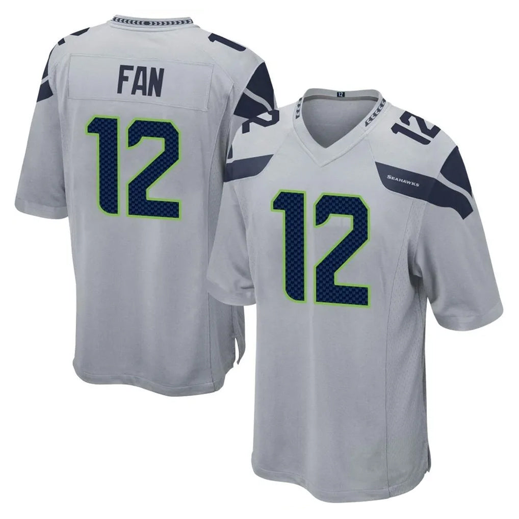 S.Seahawks #12 12th Fan Player Gray Home Game PETTCS Stitched Jerseys