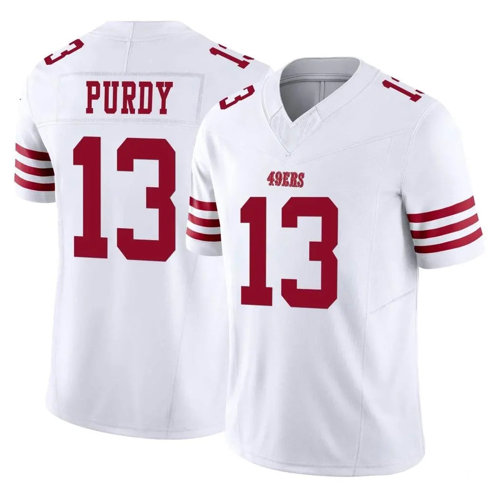 SF.49ers #13 Brock Purdy Player White Limited Vapor F.U.S.E. Home Game PETTCS Stitched Jerseys