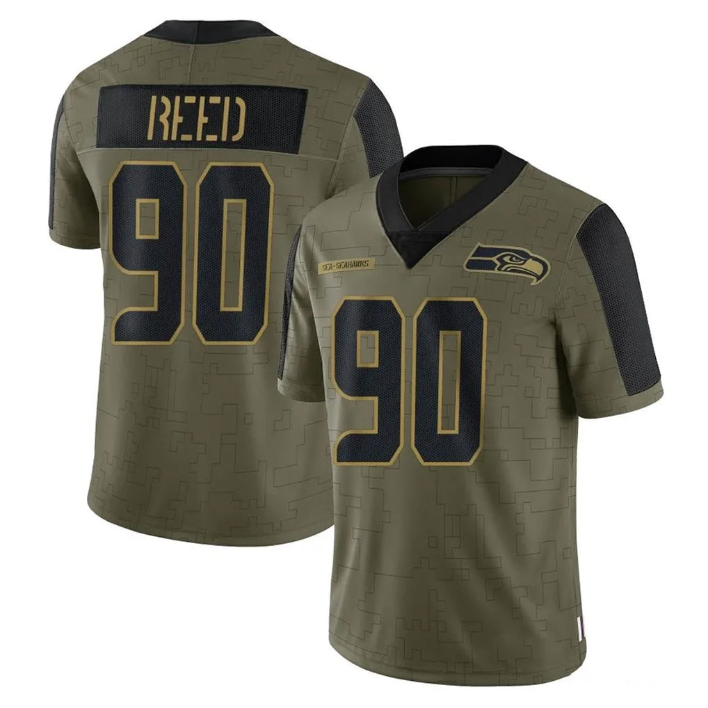 S.Seahawks #90 Jarran Reed Player Olive Salute To Service Limited Game PETTCS Stitched Jerseys