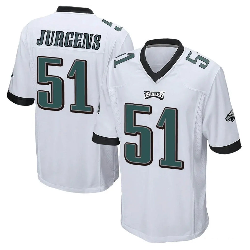 P.Eagles #51 Cam Jurgens Player White Home Game PETTCS Stitched Jerseys