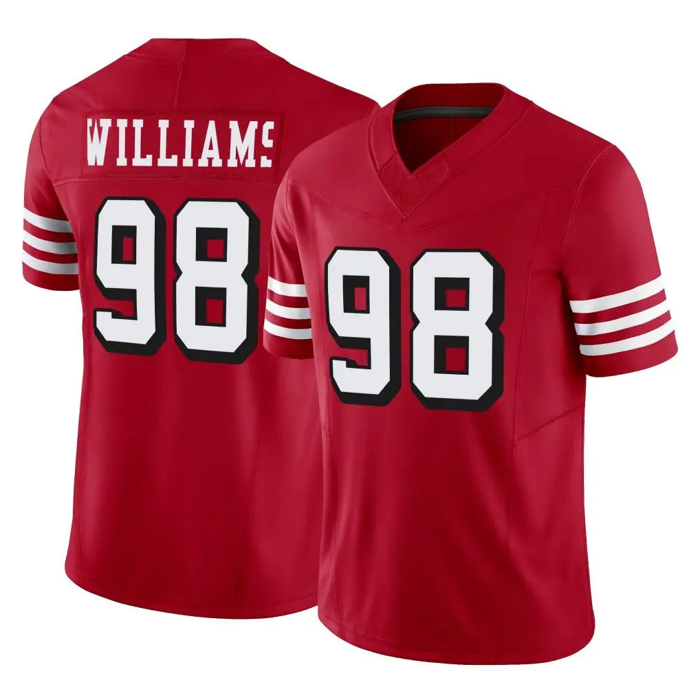 SF.49ers #98 Mykel Williams Player Red Limited Alternate Vapor F.U.S.E. Home Game PETTCS Stitched Jerseys