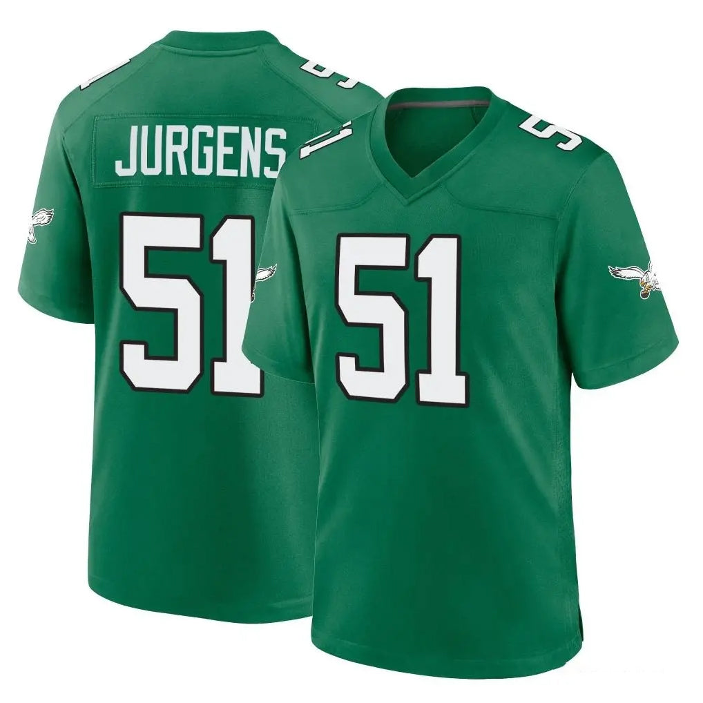 P.Eagles #51 Cam Jurgens Player Green Kelly Alternate Home Game PETTCS Stitched Jerseys