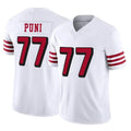 SF.49ers #77 Dominick Puni Player White Limited Alternate Vapor F.U.S.E. Home Game PETTCS Stitched Jerseys