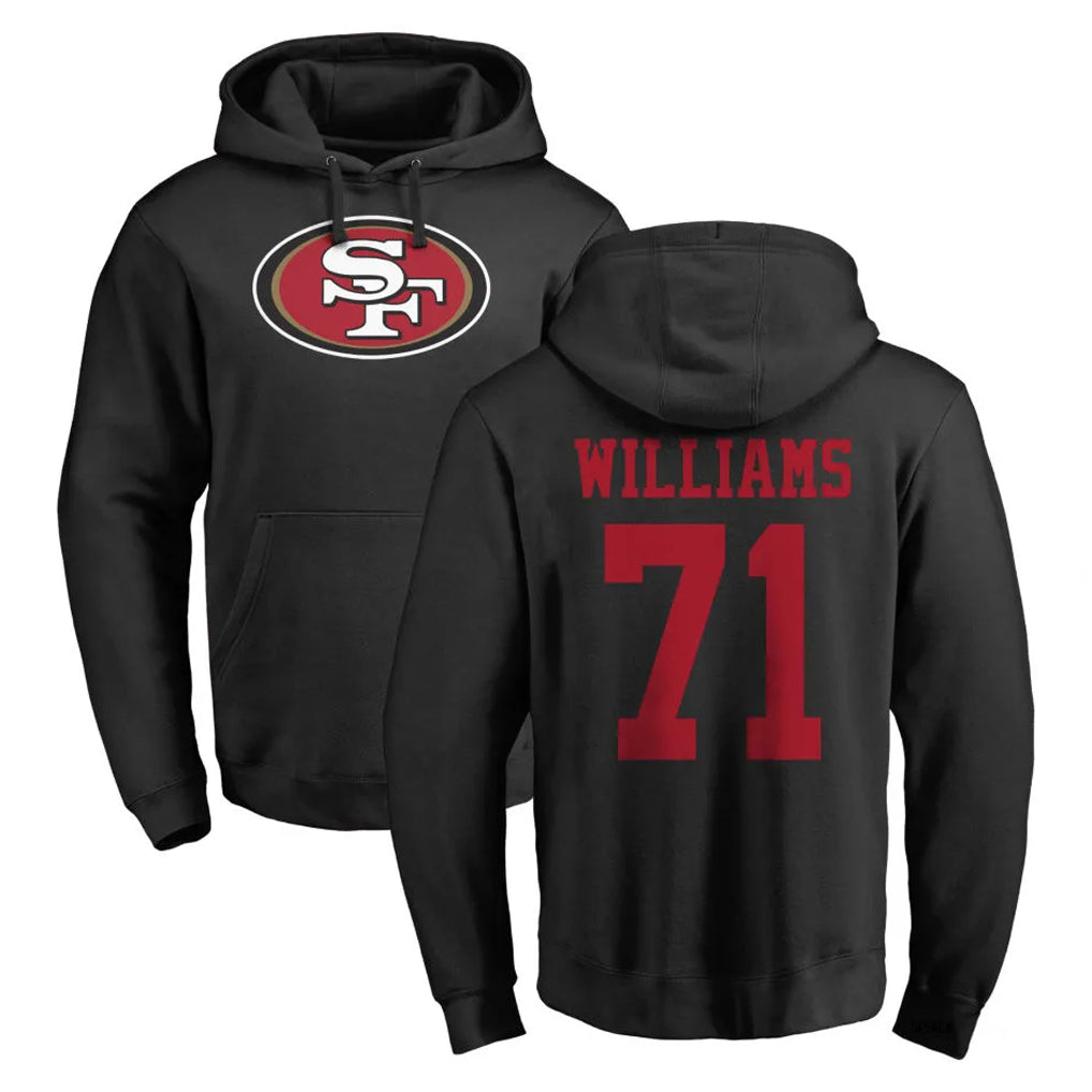 SF.49ers #71 Trent Williams Player Black LOGO Pullover Hoodies Home Game PETTCS Stitched Jerseys