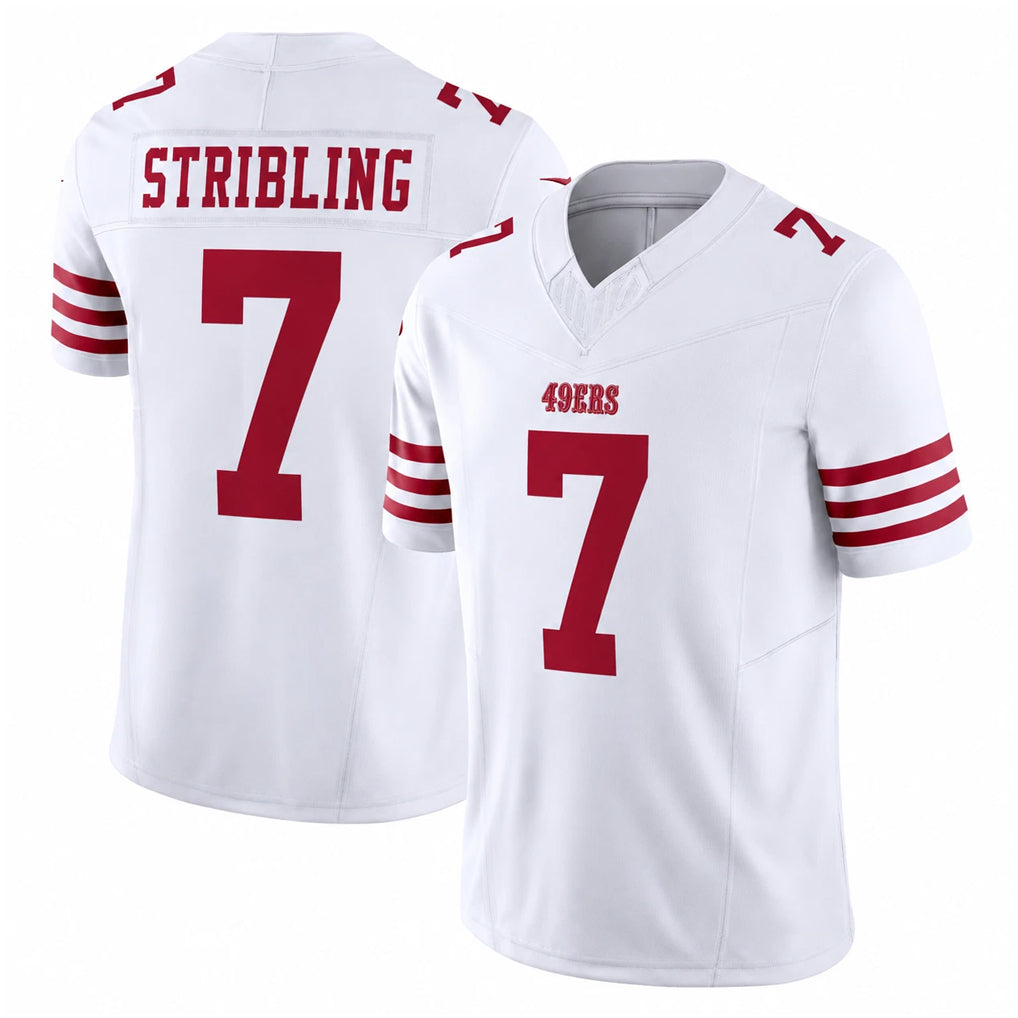 SF.49ers #7 De'Zhaun Stribling Player White Limited Vapor F.U.S.E. Home Game PETTCS Stitched Jerseys