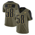 P.Eagles #58 Jalyx Hunt Player Olive Salute To Service Limited Game PETTCS Stitched Jerseys