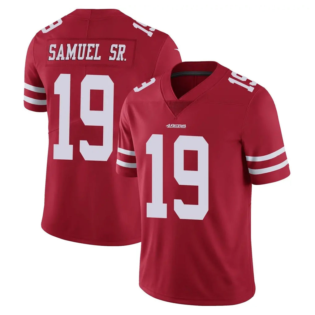 SF.49ers #19 Deebo Samuel Sr. Player Red Limited Vapor Untouchable Home Game PETTCS Stitched Jerseys