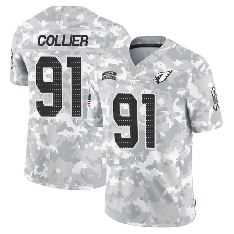 A.Cardinals #91 L.J. Collier Player Camo Salute to Service Limited PETTCS Stitched Jerseys