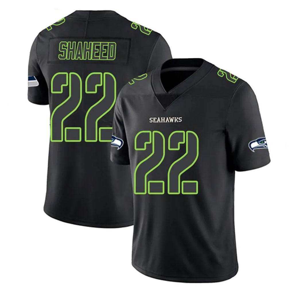 S.Seahawks #22 Rashid Shaheed Player Black Impact Limited Home Game PETTCS Stitched Jerseys