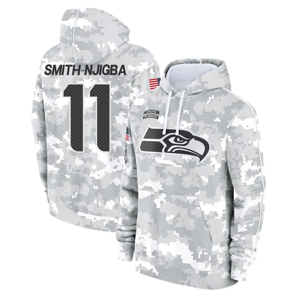 S.Seahawks #13 Ernest Jones IV Player Arctic Camo Limited Salute to Service Pullover Hoodies Game PETTCS Stitched Jerseys
