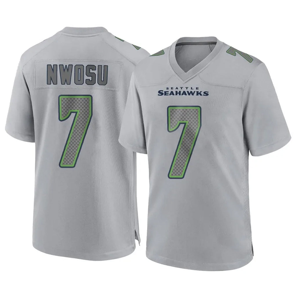 S.Seahawks #7 Uchenna Nwosu Player Gray Atmosphere Fashion Home Game PETTCS Stitched Jerseys
