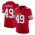 SF.49ers #49 The Faithful Player Red Limited Vapor F.U.S.E. Home Game PETTCS Stitched Jerseys