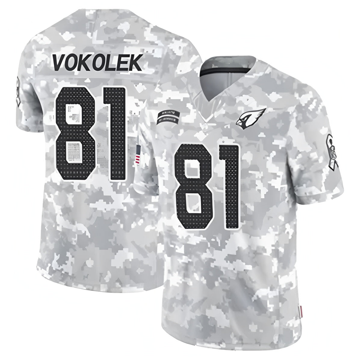 A.Cardinals #81 Travis Vokolek Player Camo Salute to Service Limited PETTCS Stitched Jerseys