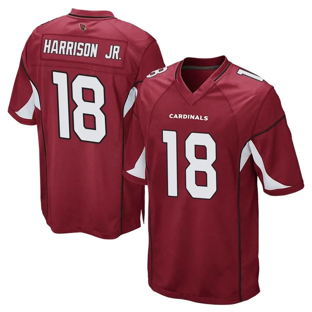 A.Cardinals #18 Marvin Harrison Jr. Player Cardinal Home Game PETTCS Stitched Jerseys
